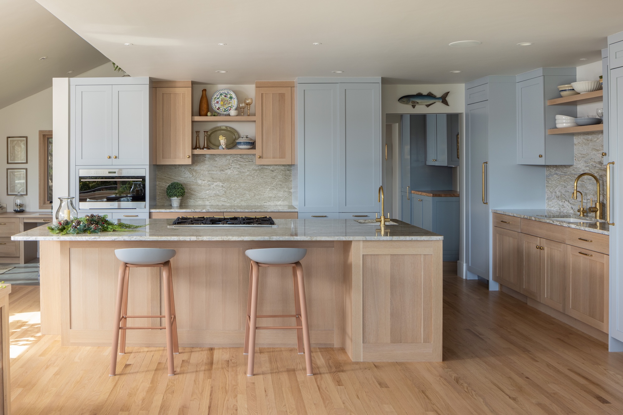 Bird’s Eye View: White Oak and Blue Kitchen Design
