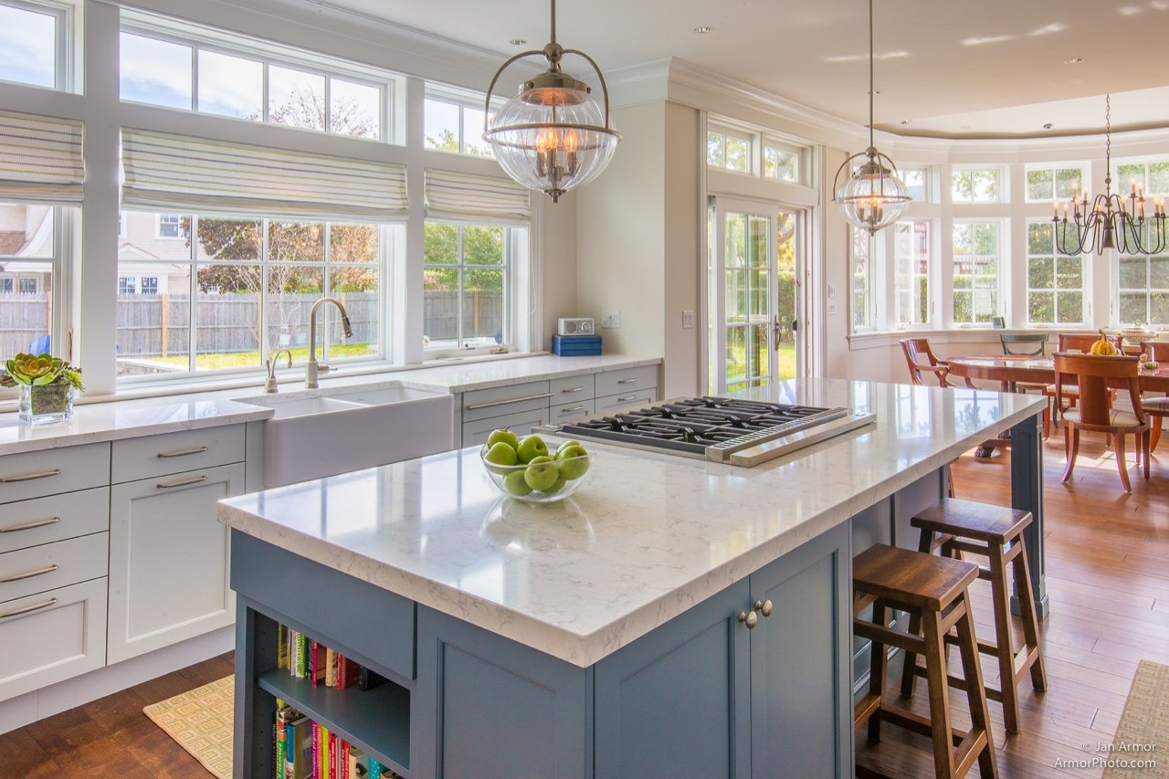 Downtown Kitchen: A White & Periwinkle Blue Kitchen Design